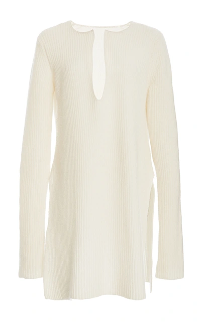 Rosetta Getty Ribbed Slit Front Tunic In White