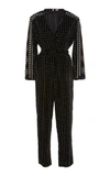 Dodo Bar Or Joan Embellished Velvet Jumpsuit In Black