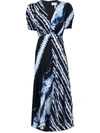 Saloni Lea Printed Silk Crepe De Chine Midi Dress In Multicolore