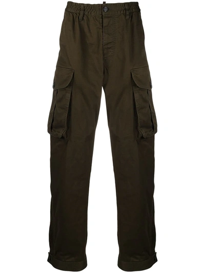 Dsquared2 Wide-leg Cargo Trousers In Green
