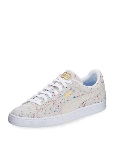 puma suede paint splatter