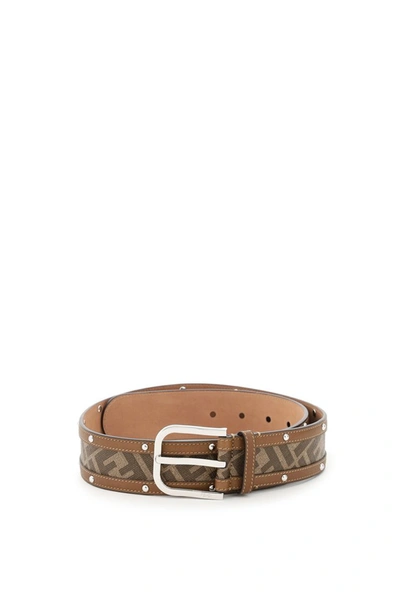 Fendi Ff Belt With Studs In Brown