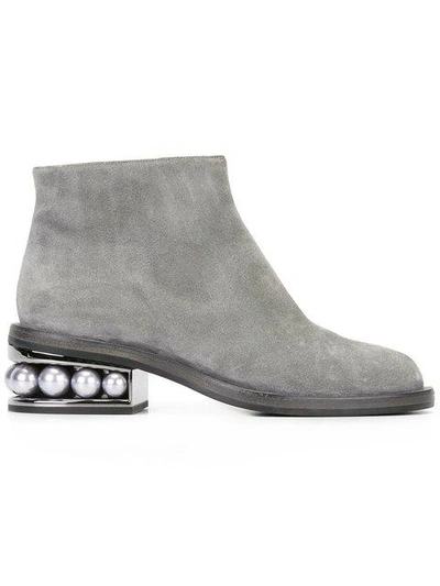 Nicholas Kirkwood Casati Pearl Ankle Boots In Grey