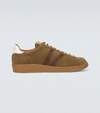 Visvim Logo-patch Suede Low-top Sneakers In Brown