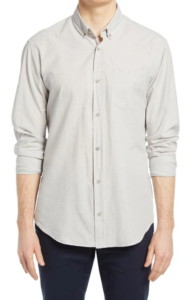 Tact & Stone Lightweight Organic Cotton Button-down Shirt In Heather Grey