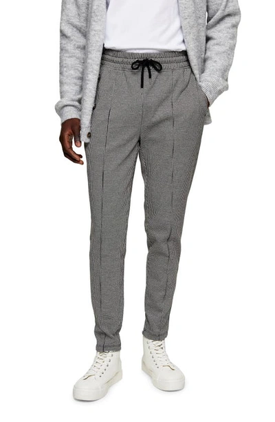 Topman Houndstooth Classic Fit Joggers In Grey