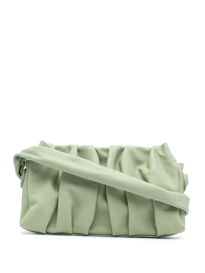 Elleme Vague Gathered Leather Shoulder Bag In Pastel Green