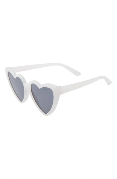 Glambaby Kids' Priscilla 50mm Heart Sunglasses In White