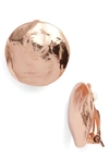 Karine Sultan Eva Shell Disc Clip-on Earrings In Rose Gold
