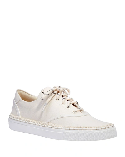 Kate Spade Boat Party Lace-up Low-top Trainers In Parchment