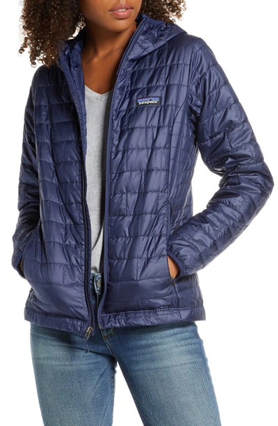 Patagonia Nano Puff® Hooded Water Resistant Jacket In Cny Classic Navy