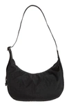 Baggu Medium Crescent Nylon Canvas Shoulder Bag In Black