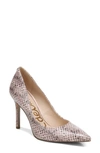 Sam Edelman Hazel Pointed Toe Pump In Pale Pink Leather