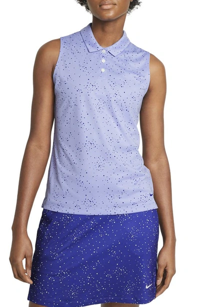 Nike Dry Sleeveless Golf Polo In Light Thistle/ Concord