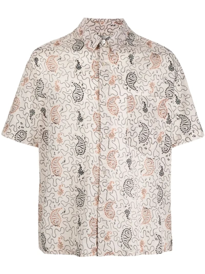 Isabel Marant Paisley-print Short-sleeve Shirt In Beige