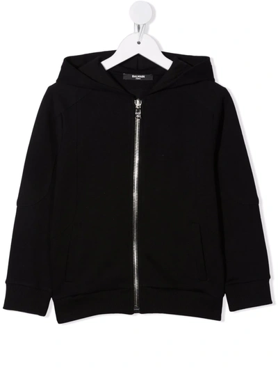 Balmain Kids' Rear Debossed-logo Jacket In Black