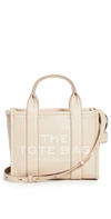 The Marc Jacobs Mini Traveler Leather Tote In Beige