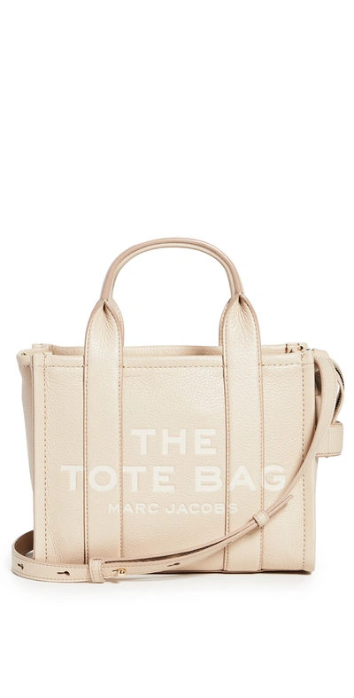 Marc Jacobs Mini Traveler Leather Tote In Beige