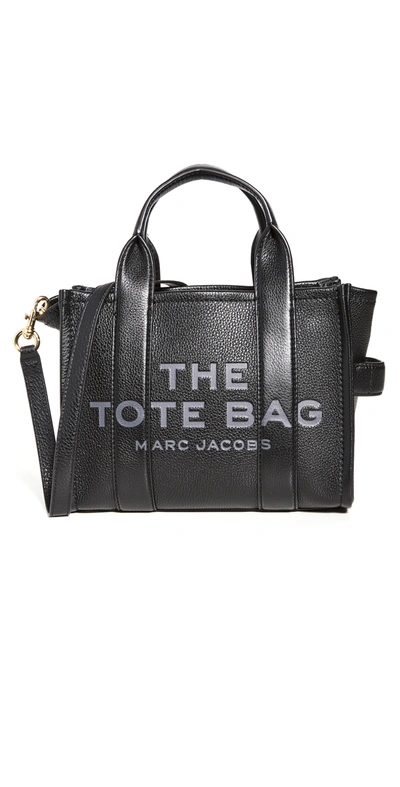 The Marc Jacobs Mini Traveler Leather Tote In Black
