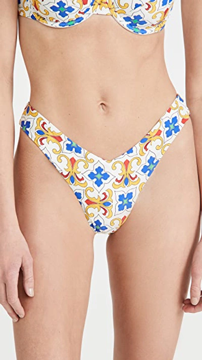 Weworewhat Women's Delilah Tile-print Bikini Bottom In Multi