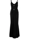 Giorgio Armani Gathered-detailing V-neck Maxi Dress In Black