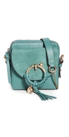 See By Chloé Mini Joan Suede & Leather Crossbody Bag In Hazy Pine