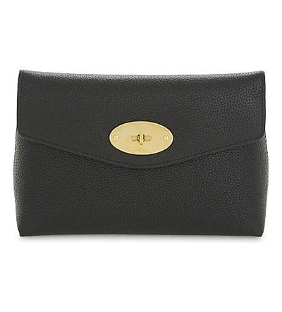 Mulberry Darley Small Grained Leather Cosmetic Pouch In Black
