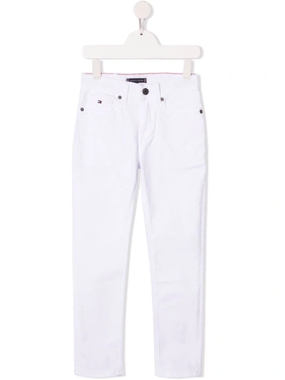 Tommy Hilfiger Junior Kids' Scanton Slim-fit Jeans In White