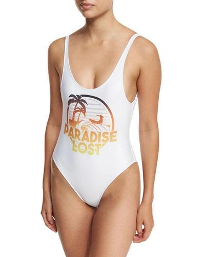 Chrldr Paradise Lost One-piece Swimsuit In White