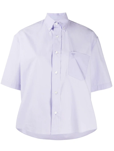 Ami Alexandre Mattiussi Ami De Coeur Cotton Shirt In Purple