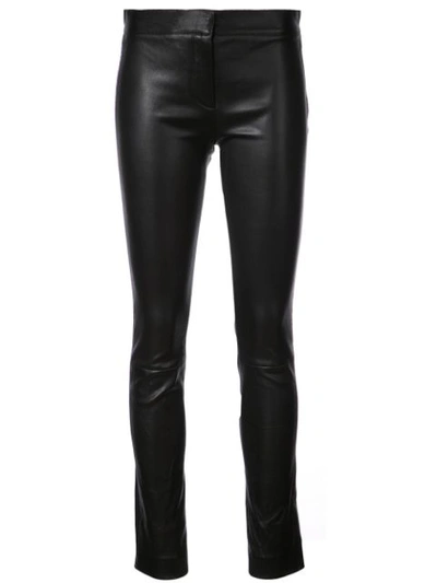 Derek Lam Leather Skinny Leggings In Black