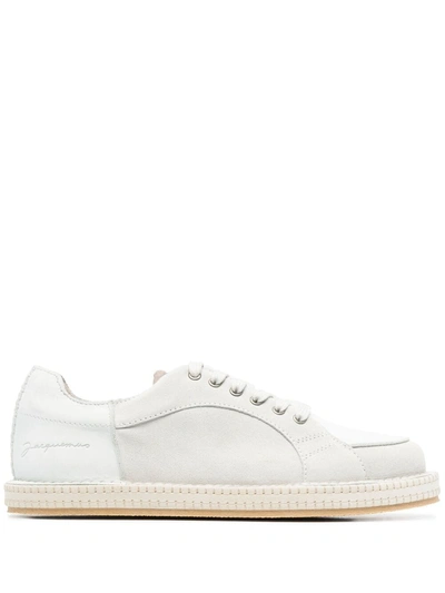 Jacquemus Panelled Crepe-sole Nubuck And Leather Trainers In Beige