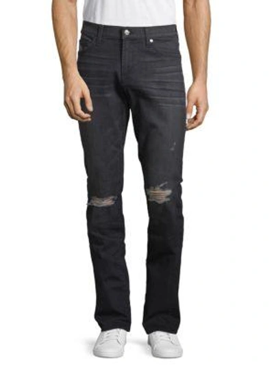 7 For All Mankind Slimmy Distressed Denim Jeans In Porter Grey