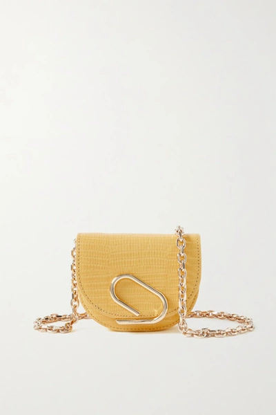 3.1 Phillip Lim / フィリップ リム Alix Mini Lizard-effect Patent-leather Shoulder Bag In Yellow