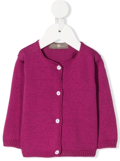 Little Bear Babies' Knitted Cardigan In Prugna