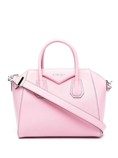 Givenchy Pink Small Antigona Bag In Grained Leather