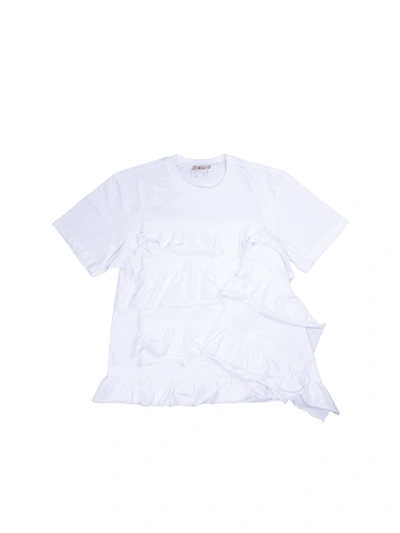 N°21 Kids' Flounced T-shirt In White