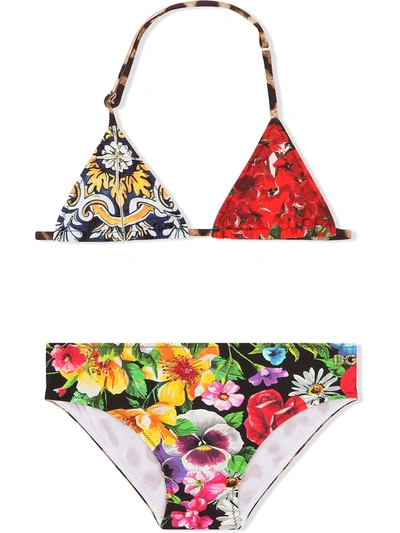 Dolce & Gabbana Kids' Multi-print Bikini In Variante Abbinata