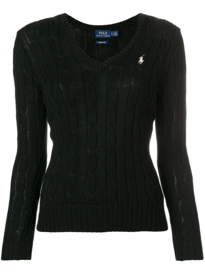 Polo Ralph Lauren Cable Knit Sweater In Black