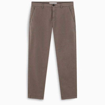 Department 5 Brown Garment Dyed Gabardine Slim Trousers In Beige