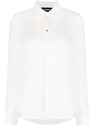 Dsquared2 Button-fastening Long-sleeve Blouse In White