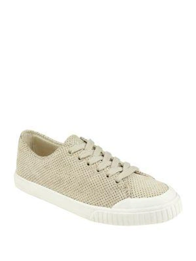 Tretorn Marley Perforated Suede Sneakers In Light Natural