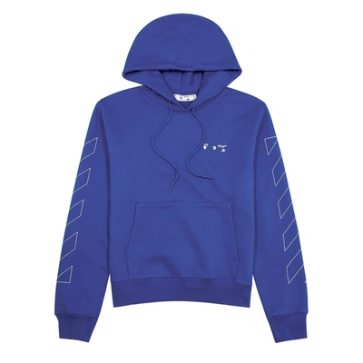 Off-white Diag Blue Hooded Cotton Sweatshirt