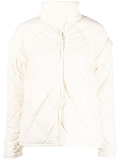 Apparis Liliane Puffer Vegan-leather Jacket In White