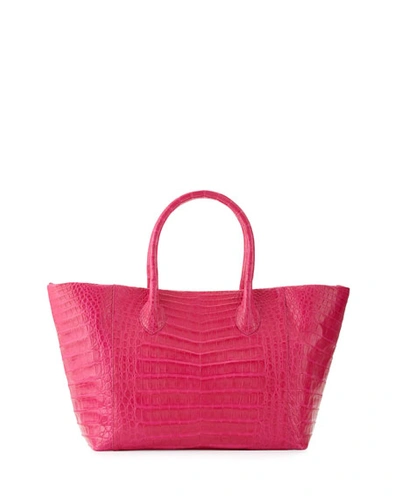 Nancy Gonzalez Crocodile Small Convertible Tote Bag, Pink Matte