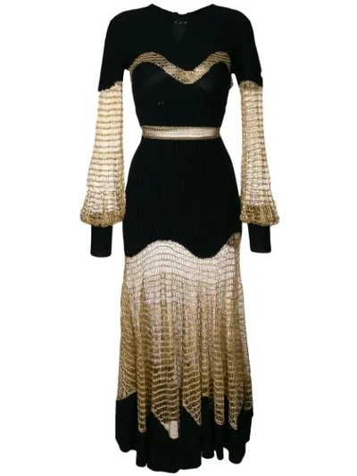 Alexander Mcqueen Metallic Open-knit And Ribbed Wool-blend