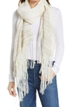 Rag & Bone Kara Playa Linen Blend Scarf In Antique White