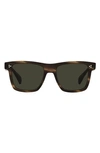 Oliver Peoples Casian 54mm Rectangular Sunglasses In Dark Brown/green