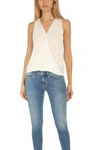 L Agence L'agence Mila Drape Sleeveless Silk Blouse In Ivory