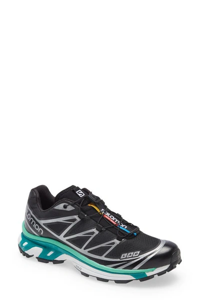 Salomon Xt-6 Adv Running Shoe In Black/ White/ Mint Leaf